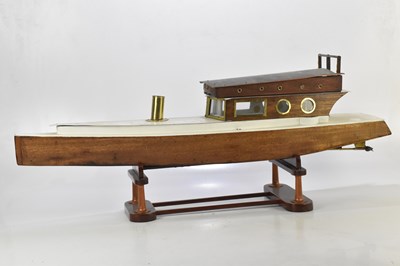 Lot 411 - A scratch built white painted steam boat, with...