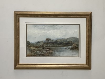 Lot 514 - ALBERT POLLITT (1855-1926); watercolour, river...