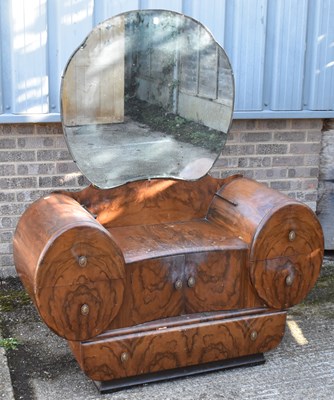 Lot 69 - An Art Deco style burr walnut dressing table...