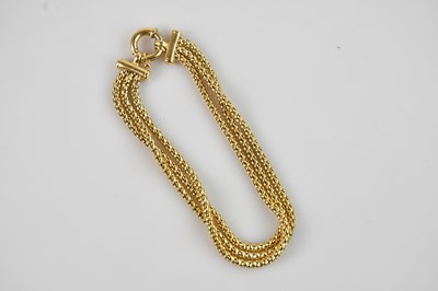 Lot 1205 - A 9ct yellow gold hollow link three strand...