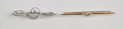 Lot 1316 - A Victorian style diamond set white metal bar...