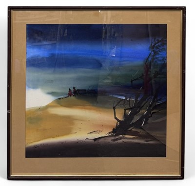 Lot 44 - PARESH MAITY (born 1965); watercolour, desert...