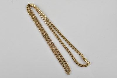 Lot 2021 - A 9ct yellow gold flat curb link heavy gauge...