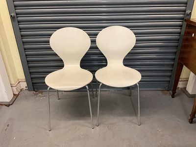 Lot 78 - A pair of wood and chrome Rondo dining chairs.