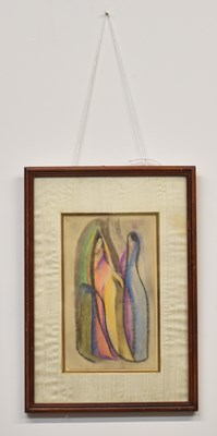 Lot 22 - SHIAVAX CHAVDA (1914-1990); pastel, abstract...