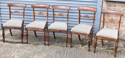 Lot 48 - A set of five Victorian rosewood bar back...