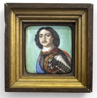 Lot 179 - A Russian enamelled portrait miniature of...