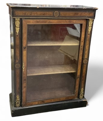Lot 56 - A late Victorian ebonised walnut inlaid and...