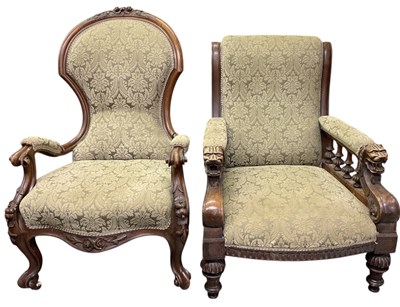 Lot 75 - A set of late Victorian carved mahogany and...