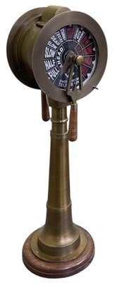 Lot 347 - A large marine brass ship's engine room...