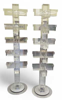 Lot 76 - A pair of modern perspex revolving postcard...