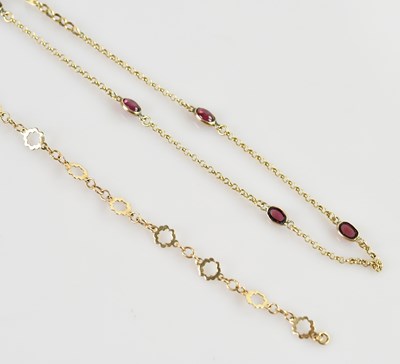 Lot 1234 - A yellow metal fine fancy link bracelet,...