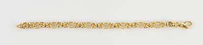 Lot 1187 - An Italian 9ct yellow gold fancy link bracelet,...