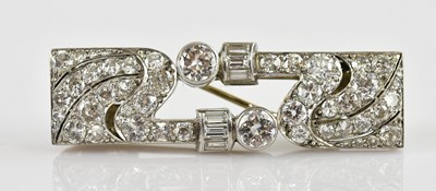 Lot 1263 - A pair of Art Deco diamond set clip-on...