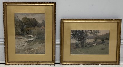 Lot 516 - S TOWERS; two watercolours, both rural...
