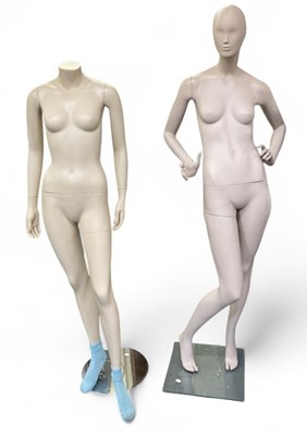 Lot 305 - Two modern full size female mannequins, with...