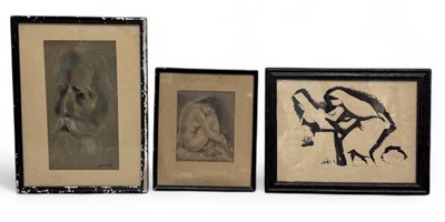 Lot 48 - A. M. MALI; a pastel drawing, portrait of a...