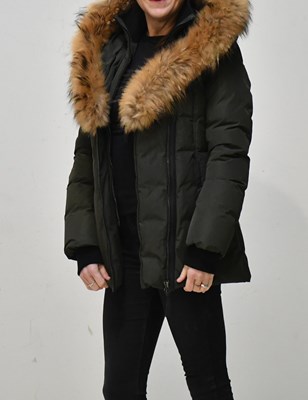 Lot 211 - MACKAGE; a khaki green feather and down...