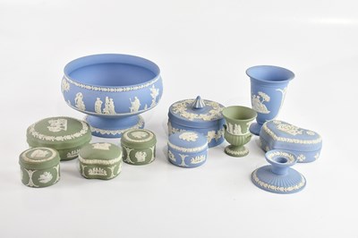 Lot 1943 - WEDGWOOD; a collection of jasperware including...
