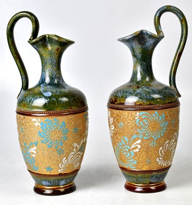 Lot 182 - DOULTON LAMBETH; a pair of chine ware...
