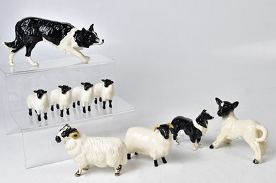 Lot 148 - BESWICK; a collection of six sheep and rams,...