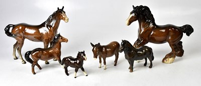 Lot 147 - BESWICK; five models of horses and ponies, and...