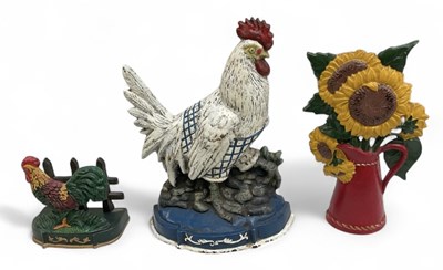 Lot 327 - Three early 20th century cast iron painted...