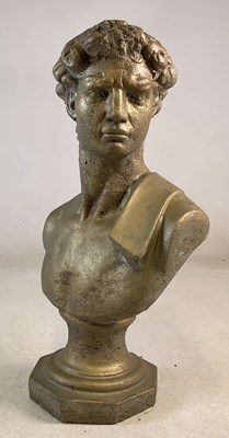 Lot 198 - A concrete bust of a male classical figure...