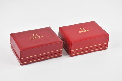 Lot 447 - OMEGA; two watch boxes.