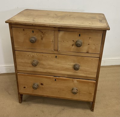Lot 800 - A pine chest of two short over two long...