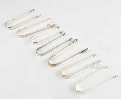 Lot 252 - Six George III and later hallmarked silver...