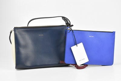 Lot 183 - PAUL SMITH; a navy blue and green calfskin...