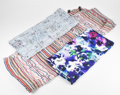 Lot 49 - A 100% silk royal blue turquoise and pink...