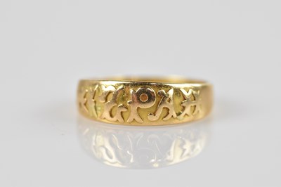 Lot 2508 - An 18ct yellow gold ring, 'Mizpah', size L,...