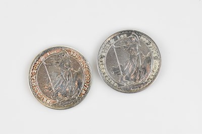 Lot 1168 - Two Elizabeth II Britannia 1oz fine silver...