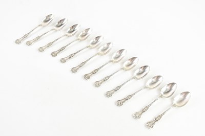 Lot 166 - GORHAM & CO; a set of twelve white metal...