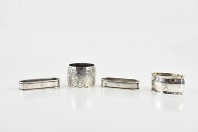Lot 575 - GORHAM; a pair of napkin rings, both stamped...