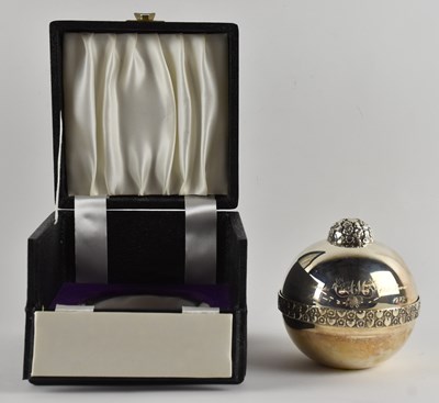 Lot 1185 - A T CANNON LTD; a hallmarked silver orb shaped...