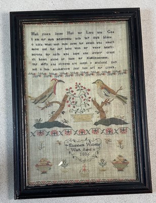 Lot 374 - A early 19th century sampler by Elizabeth...