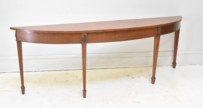 Lot 144 - A Georgian style mahogany demi-lune console...