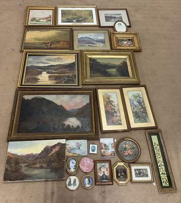 Lot 539 - C HOOK: oil on board, 'Pecking Order', 11 x...