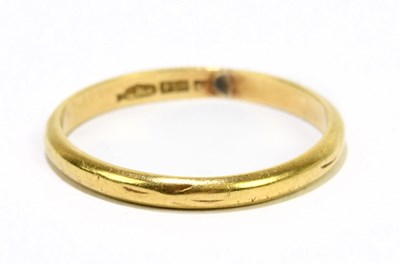 Lot 1174 - An 18ct yellow gold wedding band, size M 1/2,...