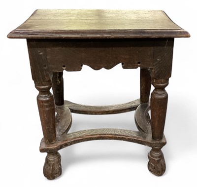 Lot 70 - An 18th/19th century oak joint stool, top 42 x...