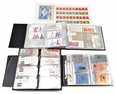 Lot 865 - GB - large collection of QE II booklets in 3 small albums plus full sheet of mint 1970 5d Dickens