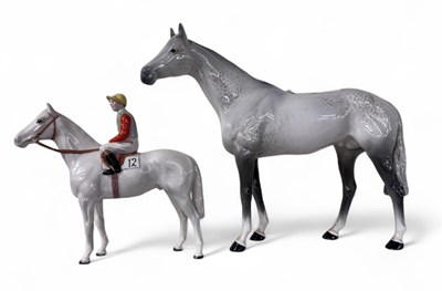 Lot 516 - BESWICK; a porcelain figure, horse and rider,...