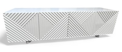 Lot 17 - WEST ELM; a modern contemporary white painted...