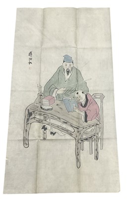 Lot 1021 - An early 20th century Chinese double sided...