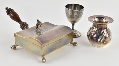 Lot 1247 - A Mexican sterling silver table cigarette box...