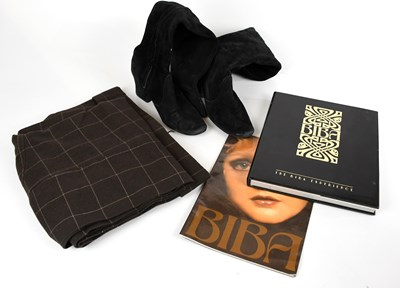 Lot 812 - BIBA; a pair of brown 1960s 100% wool checked...