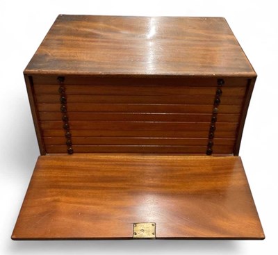 Lot 344 - A nine drawer coin collector's chest, with...